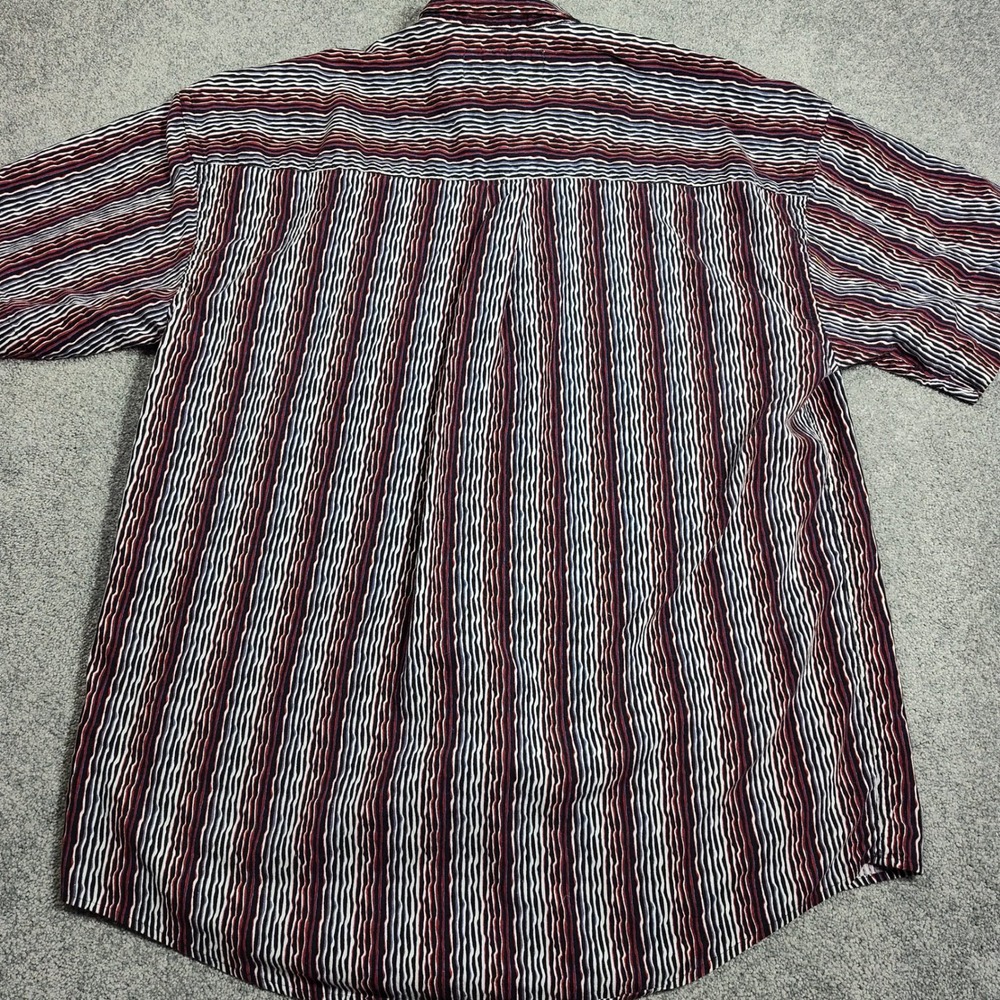 Links Edition Mens Striped Short Sleeve Button Up Shirt XL Cotton Casual - Picture 2 of 7